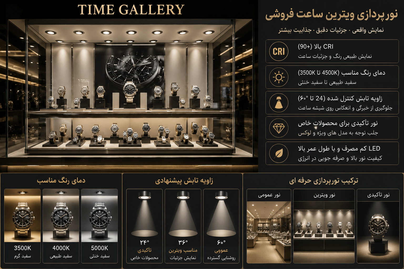 نور ویترین ساعت فروشی